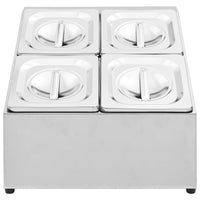 Supporto Gastronorm con 4 Contenitori GN 1/6 in Acciaio Inox cod mxl 71389