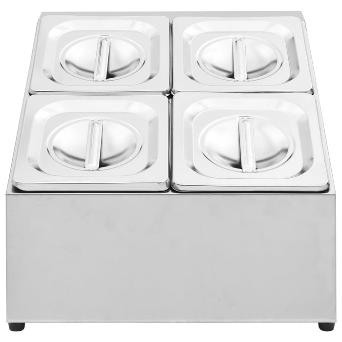 Supporto Gastronorm con 4 Contenitori GN 1/6 in Acciaio Inox cod mxl 71389