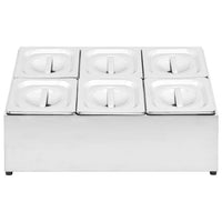 Supporto Gastronorm con 6 Contenitori GN 1/6 in Acciaio Inox 51224