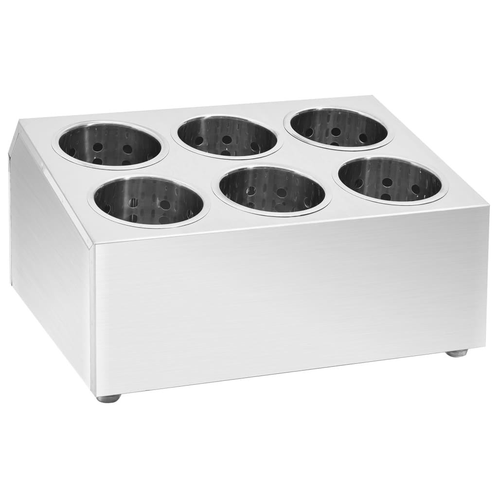 Portaposate con 6 Inserti Quadrato in Acciaio Inox 51230