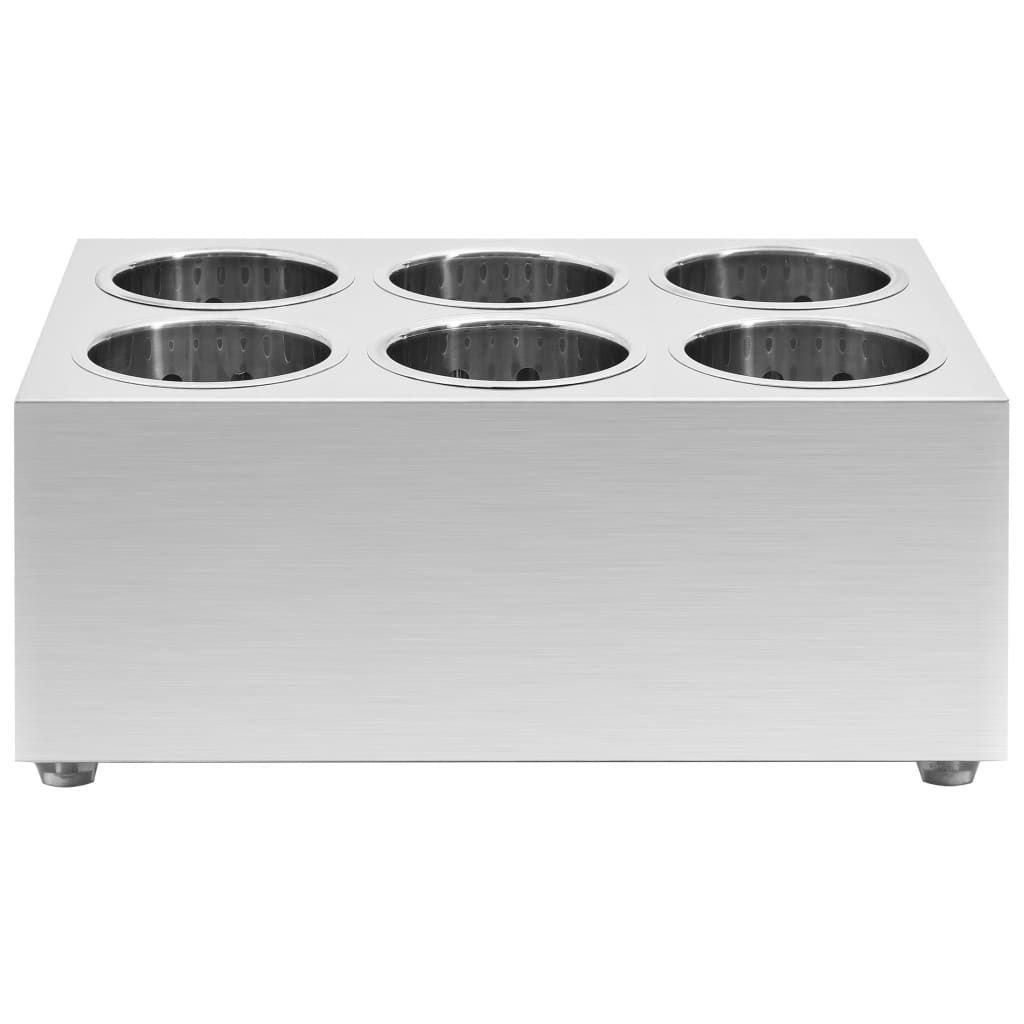 Portaposate con 6 Inserti Quadrato in Acciaio Inox 51230