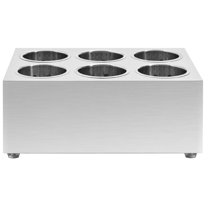 Portaposate con 6 Inserti Quadrato in Acciaio Inox 51230
