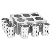 Portaposate con 6 Inserti Quadrato in Acciaio Inox 51230