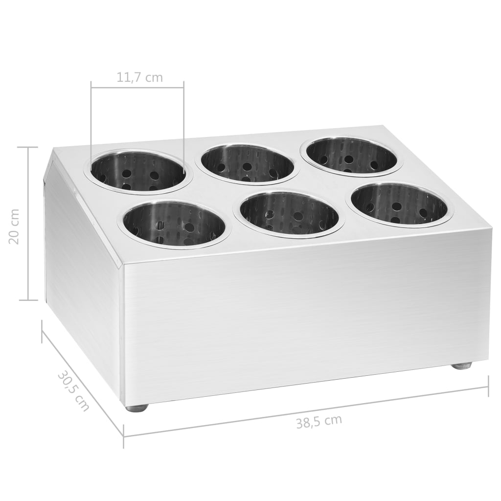 Portaposate con 6 Inserti Quadrato in Acciaio Inox 51230