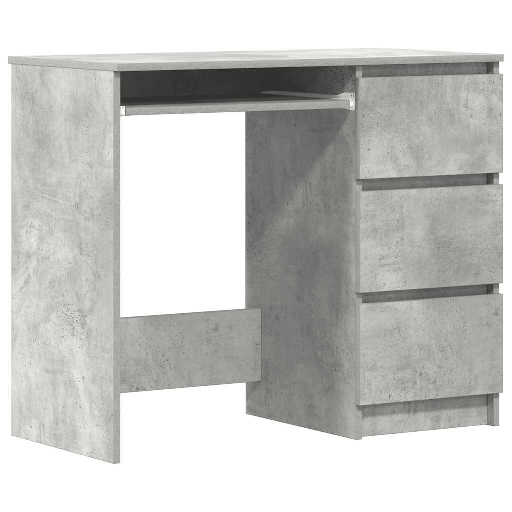 Scrivania Grigio Cemento 90x45x76 cm in Legno Multistrato