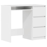 Scrivania Bianco Lucido 90x45x76 cm in Legno Multistrato 801379