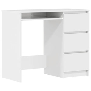 Scrivania Bianco Lucido 90x45x76 cm in Legno Multistrato 801379