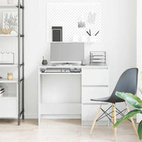 Scrivania Bianco Lucido 90x45x76 cm in Legno Multistrato 801379