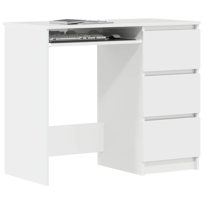 Scrivania Bianco Lucido 90x45x76 cm in Legno Multistrato 801379