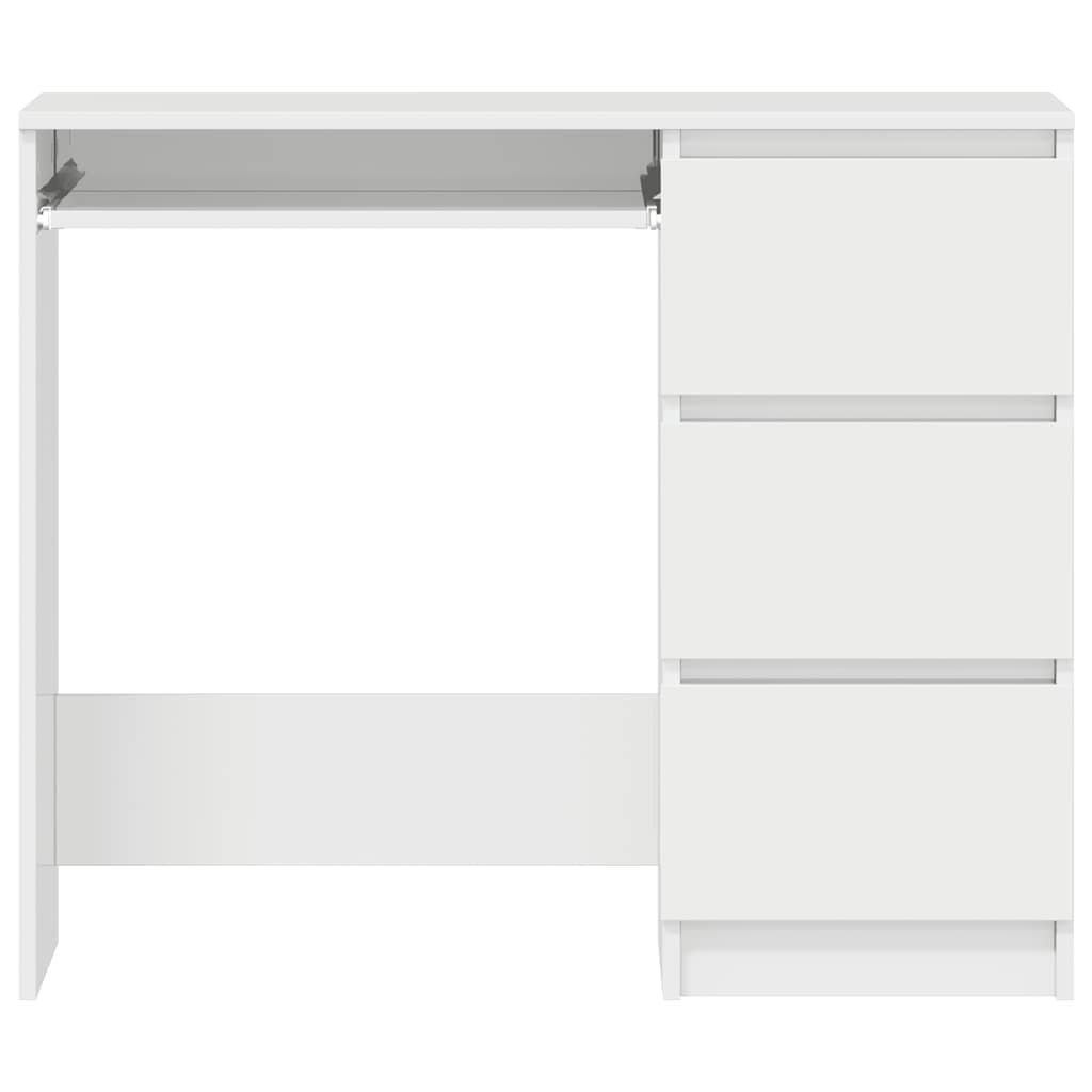 Scrivania Bianco Lucido 90x45x76 cm in Legno Multistrato 801379