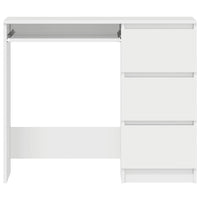 Scrivania Bianco Lucido 90x45x76 cm in Legno Multistrato 801379