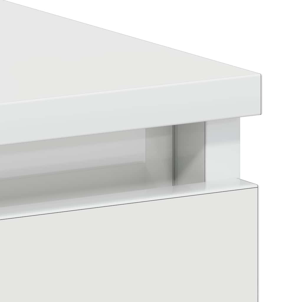Scrivania Bianco Lucido 90x45x76 cm in Legno Multistrato 801379