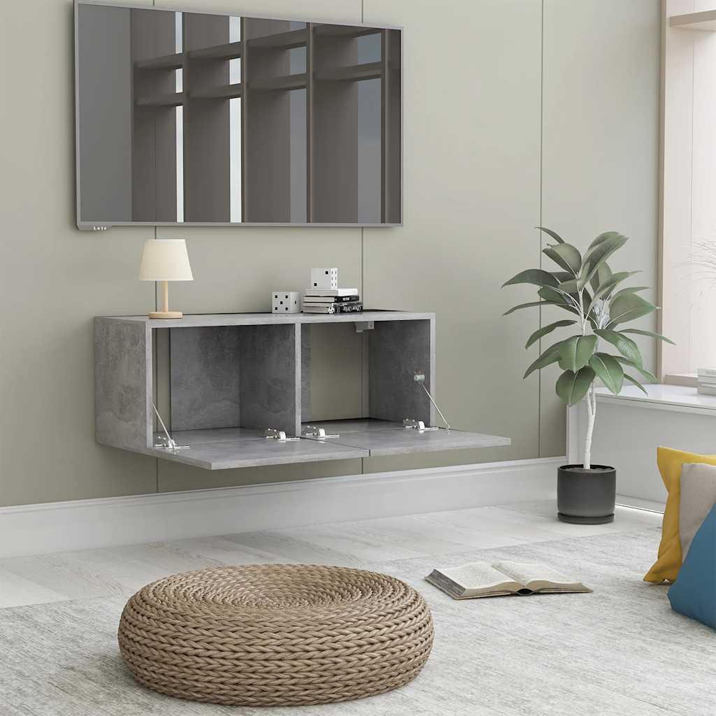 Mobile Porta TV Grigio Cemento 80x30x30 cm in Legno Multistrato 801476