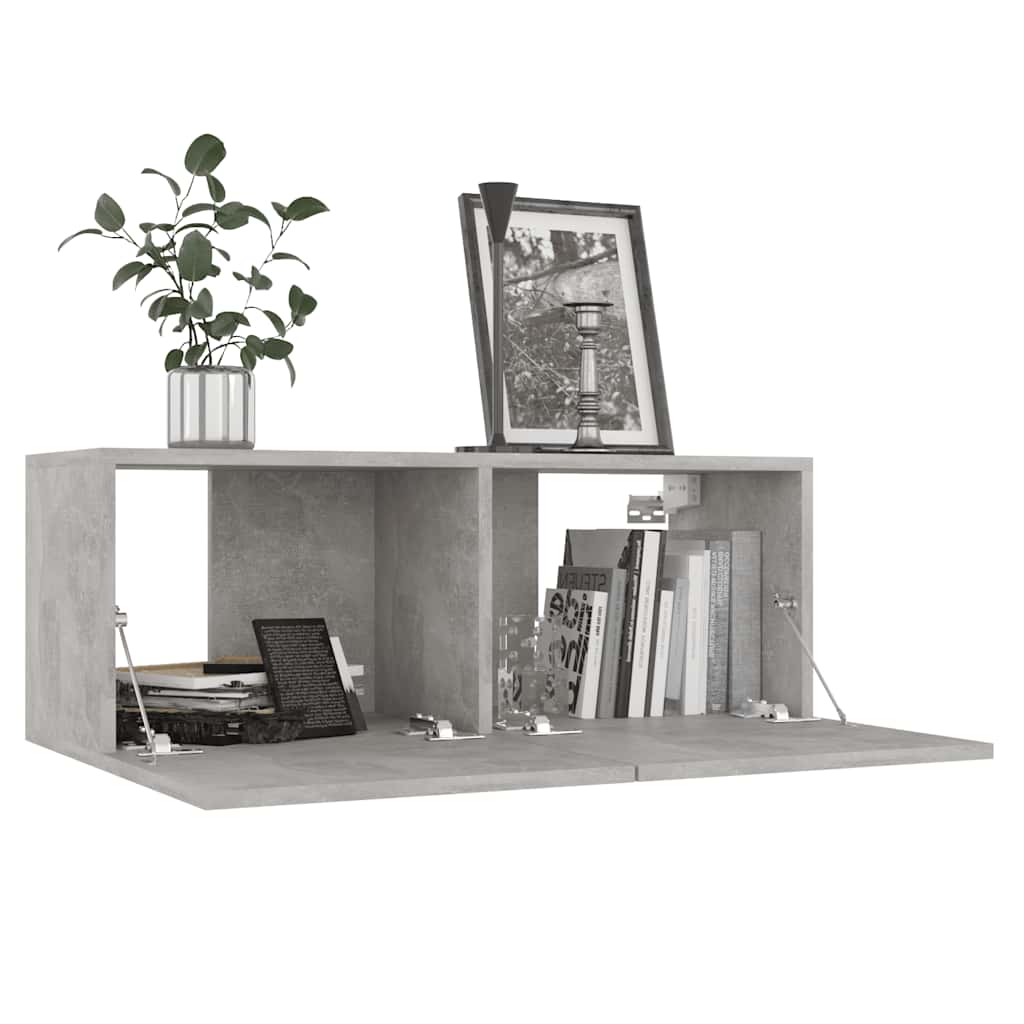 Mobile Porta TV Grigio Cemento 80x30x30 cm in Legno Multistrato 801476