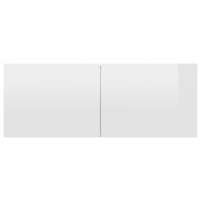 Mobile Porta TV Bianco Lucido 80x30x30 cm in Legno Multistrato 801478