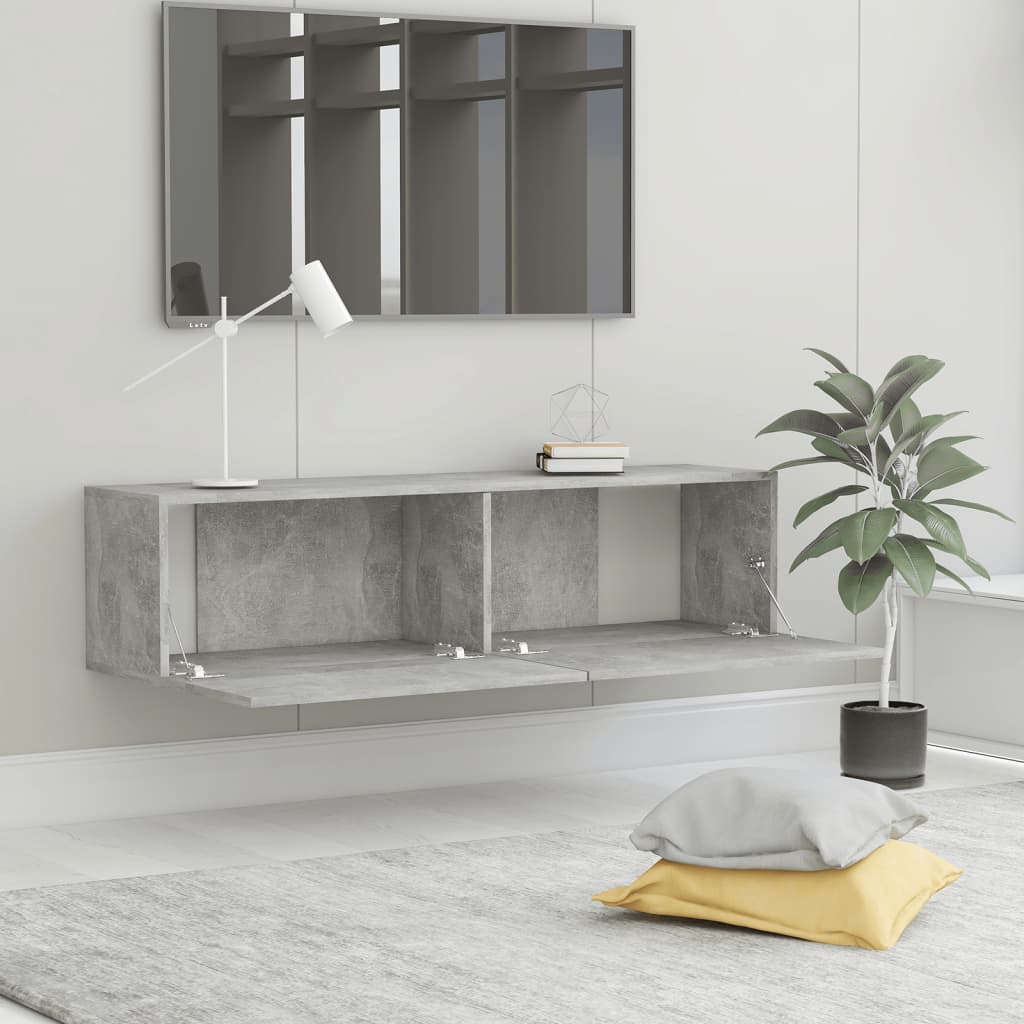 Mobile Porta TV Grigio Cemento 120x30x30cm in Legno Multistrato 801494