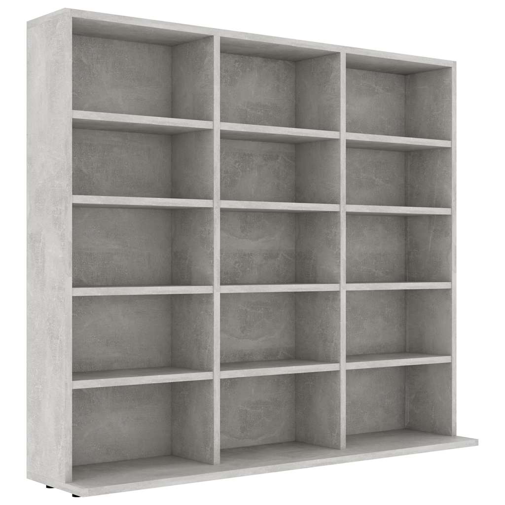 Mobile Porta CD Grigio Cemento 102x23x89,5 cm Legno Multistrato 801791