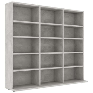 Mobile Porta CD Grigio Cemento 102x23x89,5 cm Legno Multistrato 801791