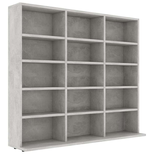 Mobile Porta CD Grigio Cemento 102x23x89,5 cm Legno Multistrato 801791