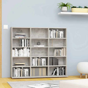 Mobile Porta CD Grigio Cemento 102x23x89,5 cm Legno Multistrato 801791