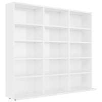 Armadio Porta CD Bianco Lucido 102x23x89,5 cm in Truciolato cod mxl 78129