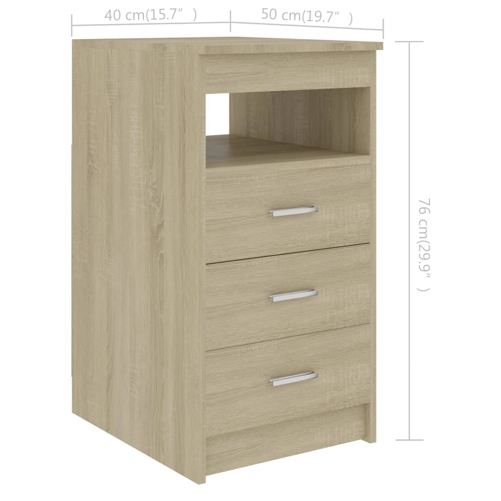 Cassettiera Rovere Sonoma 40x50x76 cm in Legno Multistrato 801808