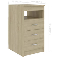 Cassettiera Rovere Sonoma 40x50x76 cm in Legno Multistrato 801808