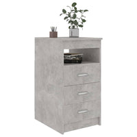 Cassettiera Grigio Cemento 40x50x76 cm in Legno Multistrato 801809