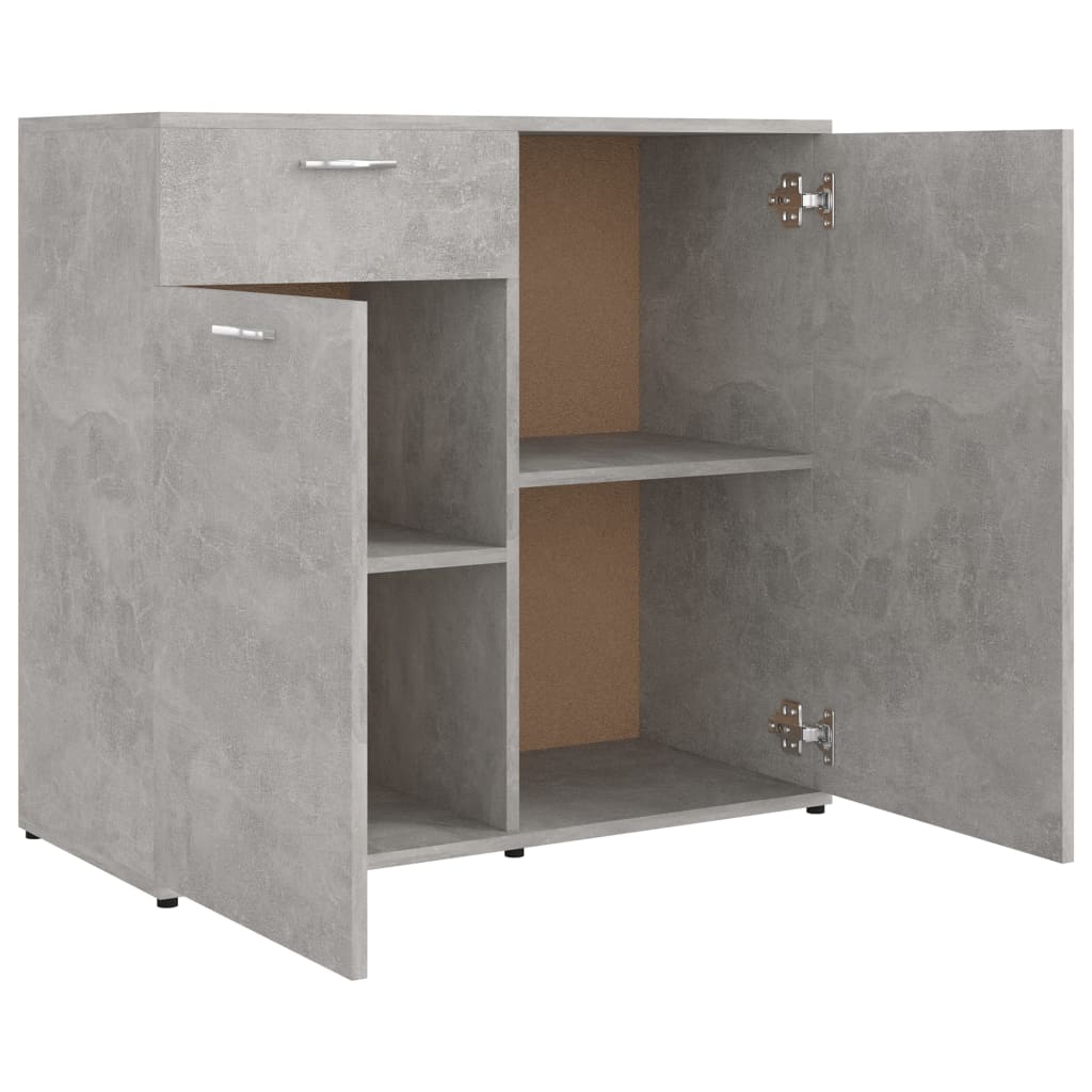Credenza Grigio Cemento 80x36x75 cm in Legno Multistrato 801827