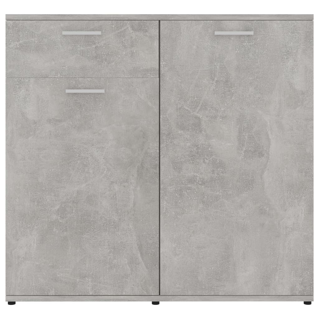 Credenza Grigio Cemento 80x36x75 cm in Legno Multistrato 801827