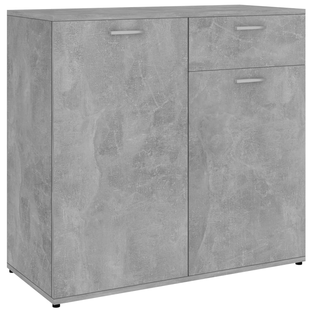 Credenza Grigio Cemento 80x36x75 cm in Legno Multistrato 801836