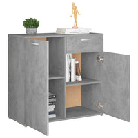 Credenza Grigio Cemento 80x36x75 cm in Legno Multistrato 801836