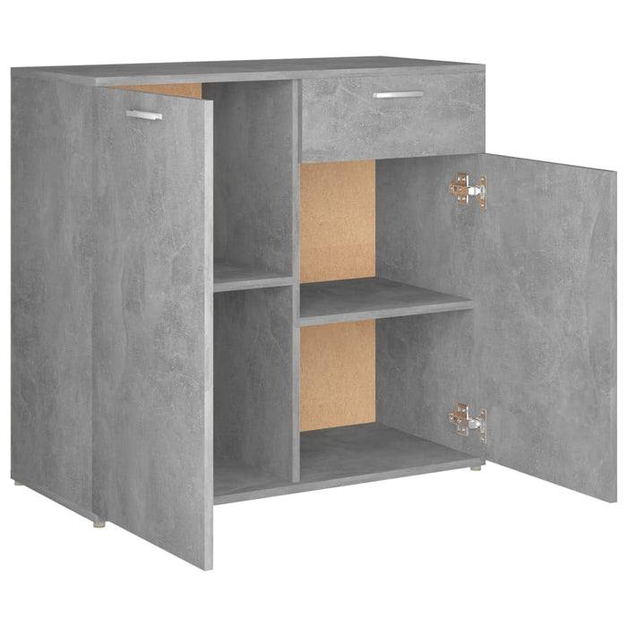 Credenza Grigio Cemento 80x36x75 cm in Legno Multistrato 801836