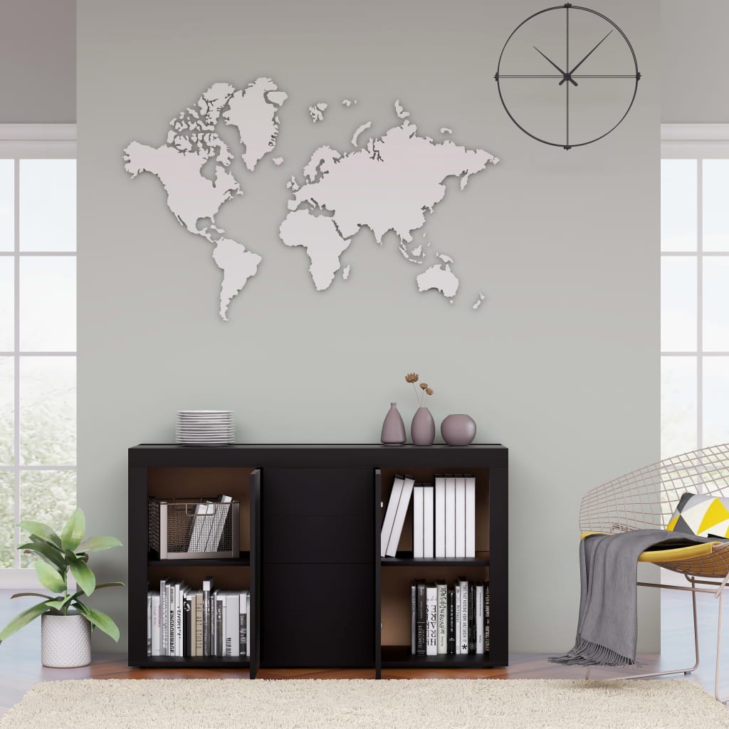 Credenza Nera 120x36x69 cm in Legno Multistrato 801842