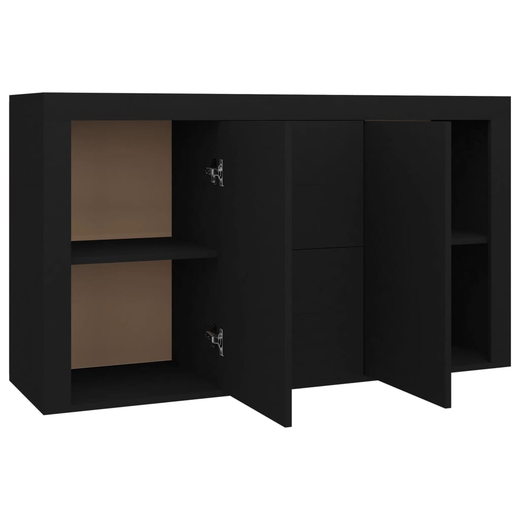 Credenza Nera 120x36x69 cm in Legno Multistrato 801842