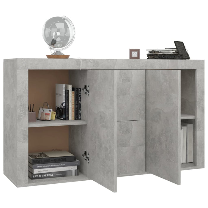 Credenza Grigio Cemento 120x36x69 cm in Legno Multistrato 801845