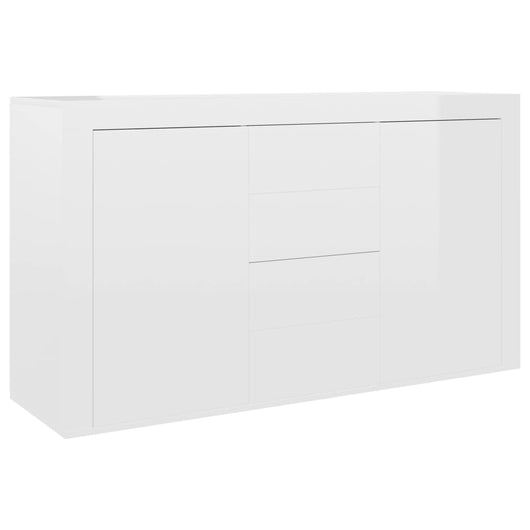 Credenza Bianco Lucido 120x36x69 cm in Legno Multistrato 801847