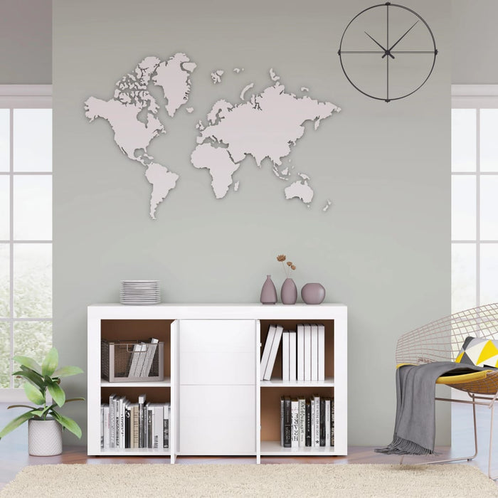 Credenza Bianco Lucido 120x36x69 cm in Legno Multistrato 801847