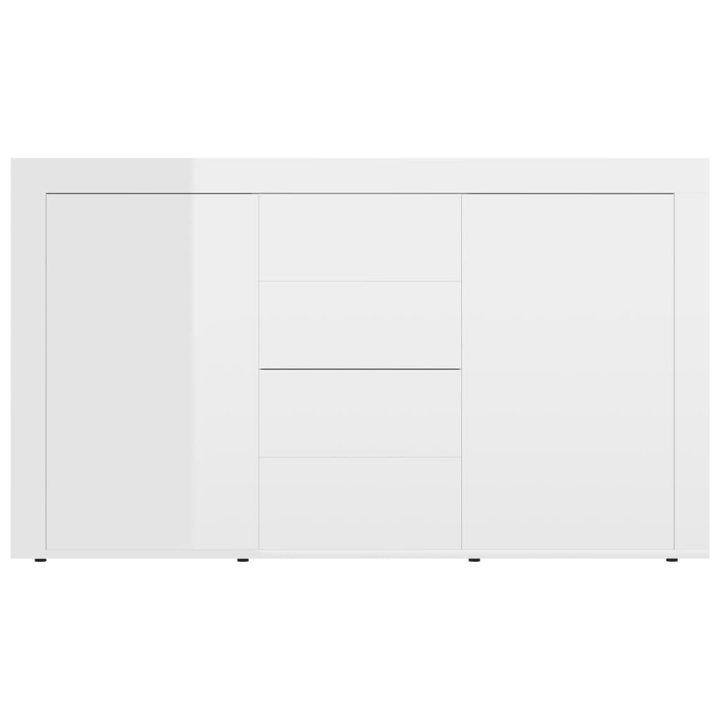 Credenza Bianco Lucido 120x36x69 cm in Legno Multistrato 801847