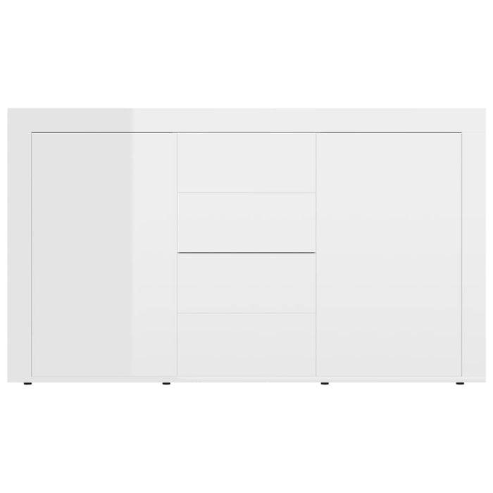 Credenza Bianco Lucido 120x36x69 cm in Legno Multistrato 801847