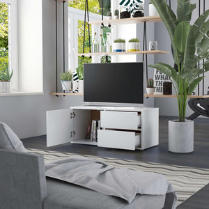 Mobile Porta TV Bianco 80x34x36 cm in Legno Multistrato cod mxl 33990