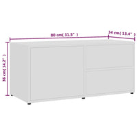 Mobile Porta TV Bianco 80x34x36 cm in Legno Multistrato cod mxl 33990