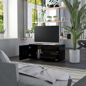Mobile Porta TV Nero 80x34x36 cm in Legno Multistrato 801851
