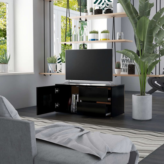 Mobile Porta TV Nero 80x34x36 cm in Legno Multistrato 801851