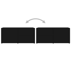 Mobile Porta TV Nero 80x34x36 cm in Legno Multistrato 801851