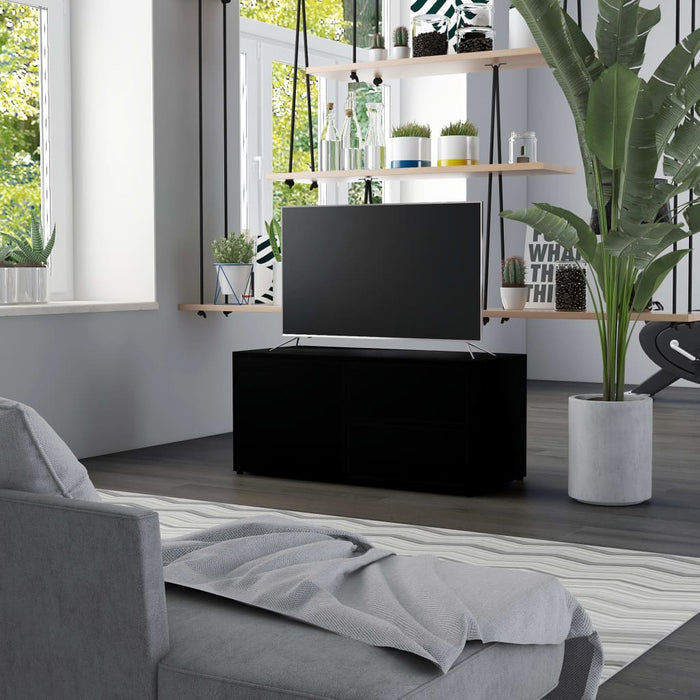 Mobile Porta TV Nero 80x34x36 cm in Legno Multistrato 801851