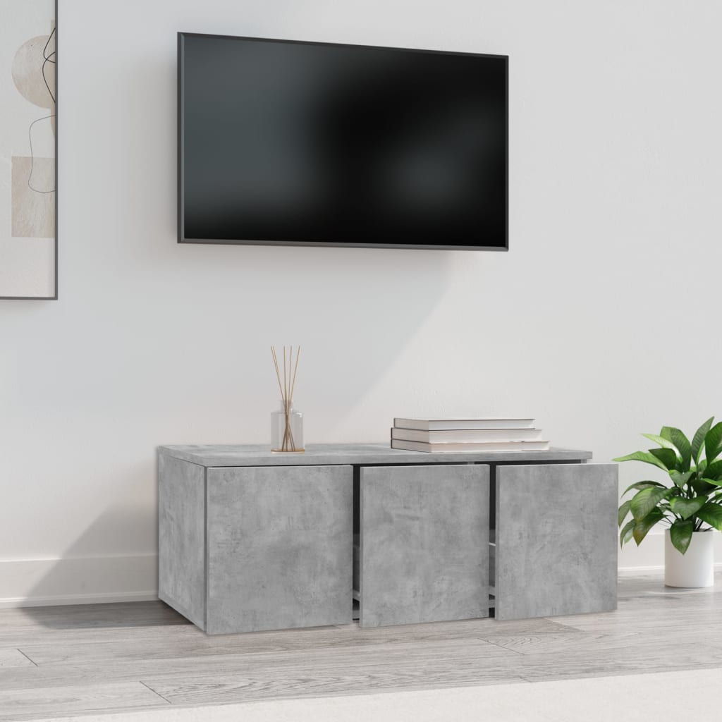 Mobile Porta TV Grigio Cemento 80x34x30 cm Legno Multistrato 801863