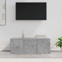 Mobile Porta TV Grigio Cemento 80x34x30 cm Legno Multistrato 801863