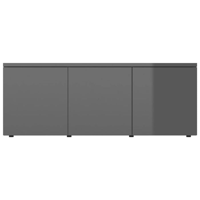 Mobile Porta TV Grigio Lucido 80x34x30 cm in Legno Multistrato 801867