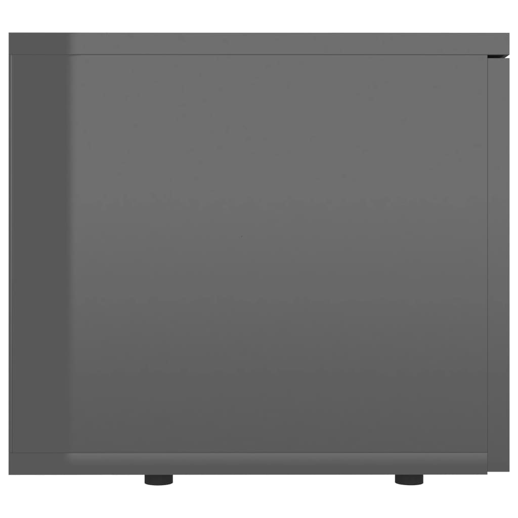 Mobile Porta TV Grigio Lucido 80x34x30 cm in Legno Multistrato 801867